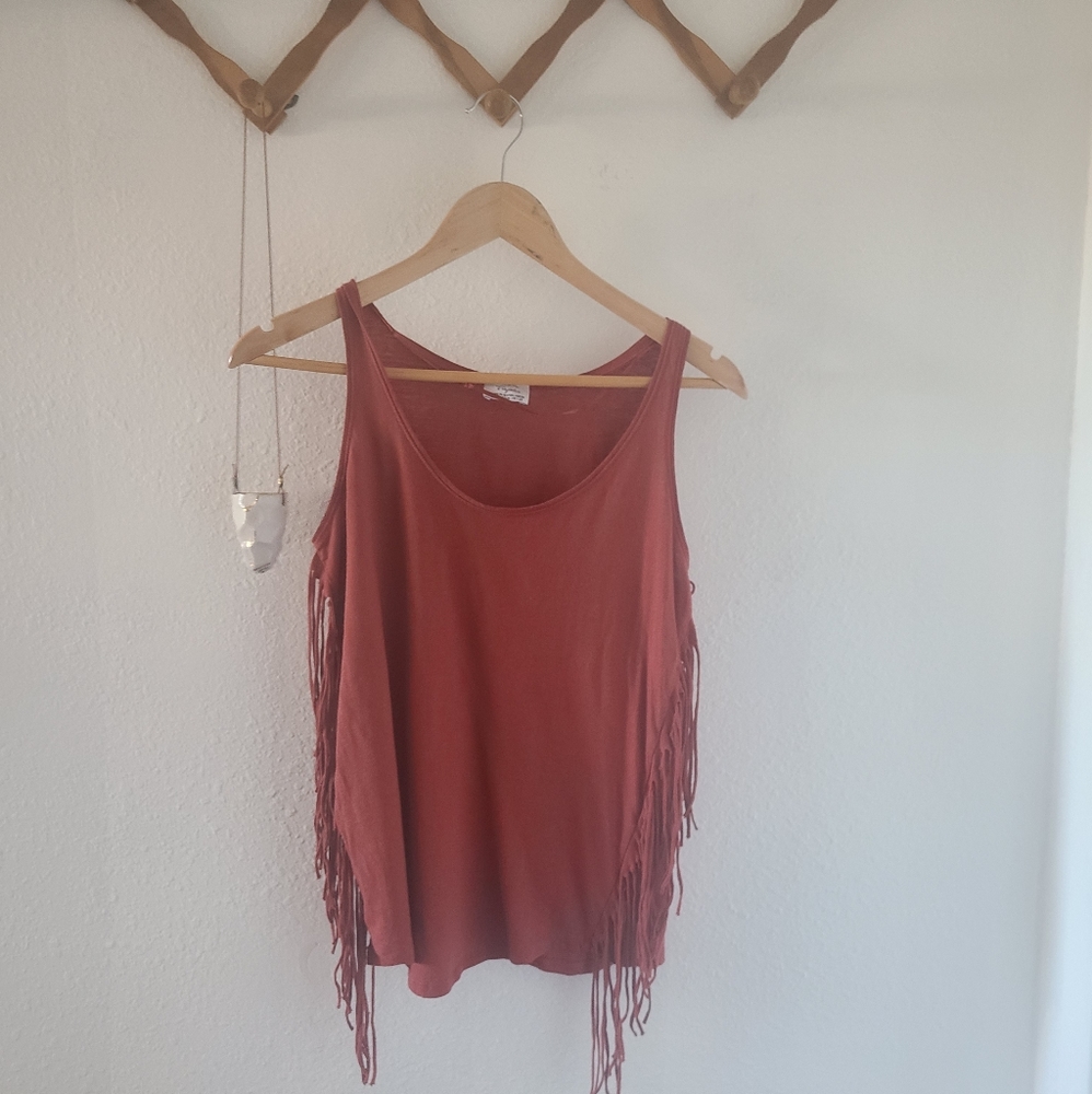 Zara fringe tank top